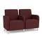 Lesro Siena Lounge Reception 2 Seat Tandem Seating, Brushed Steel, RF Nebbiolo Upholstery SN2103 - alternate 1